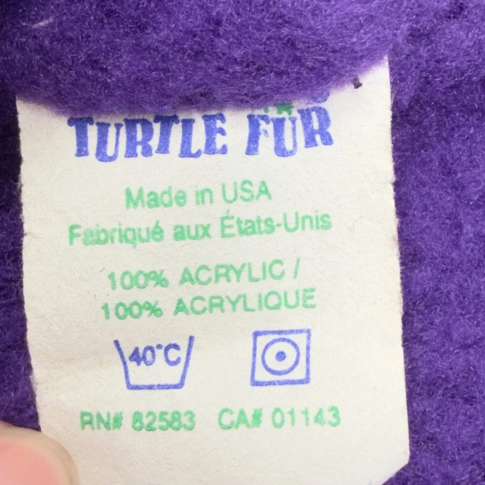 Vtg Turtle Fur‎ Neck Warmer Purple Fleece Gaiter Original Made in USA One Size